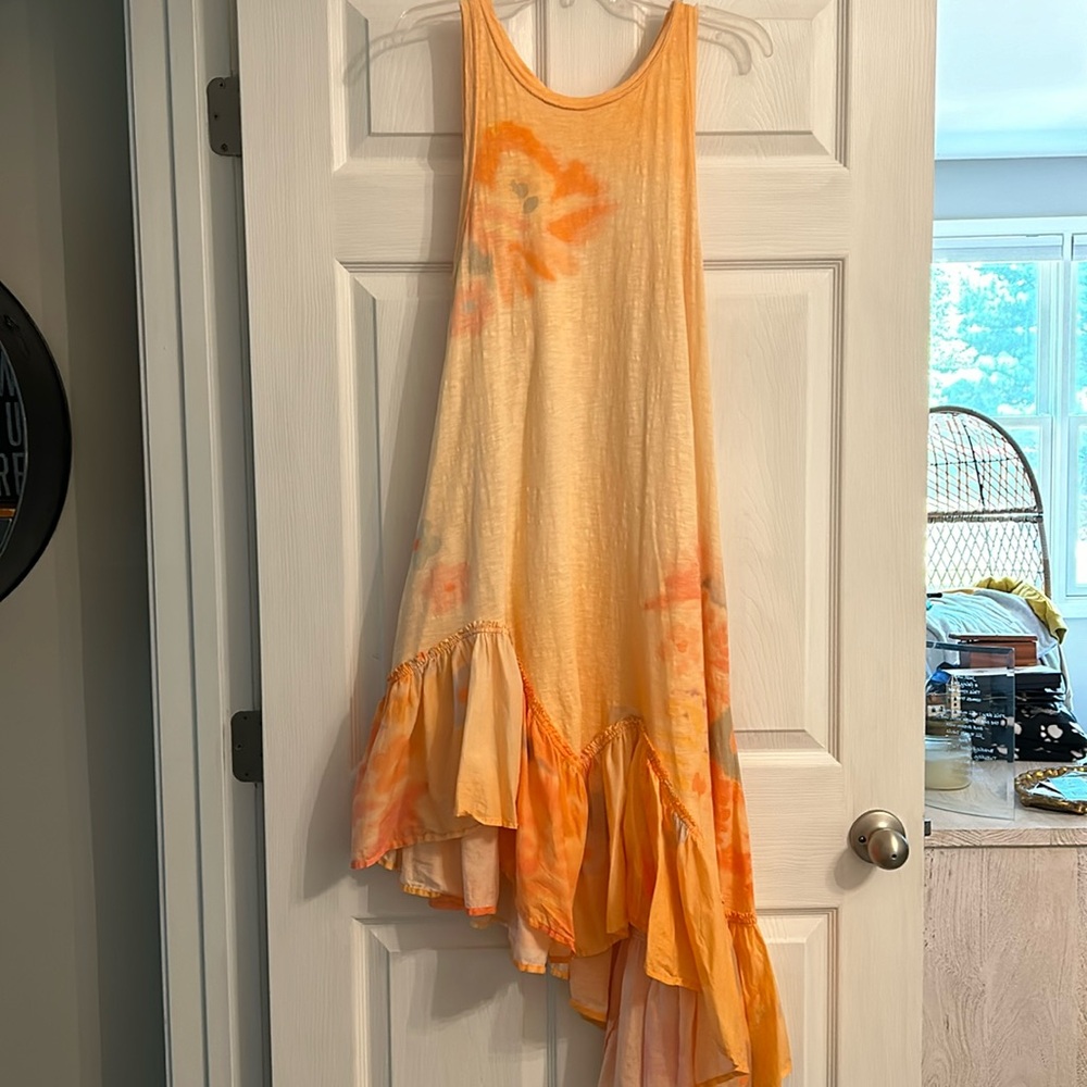 Women’s Asymmetrical Sundress in Peach Orange